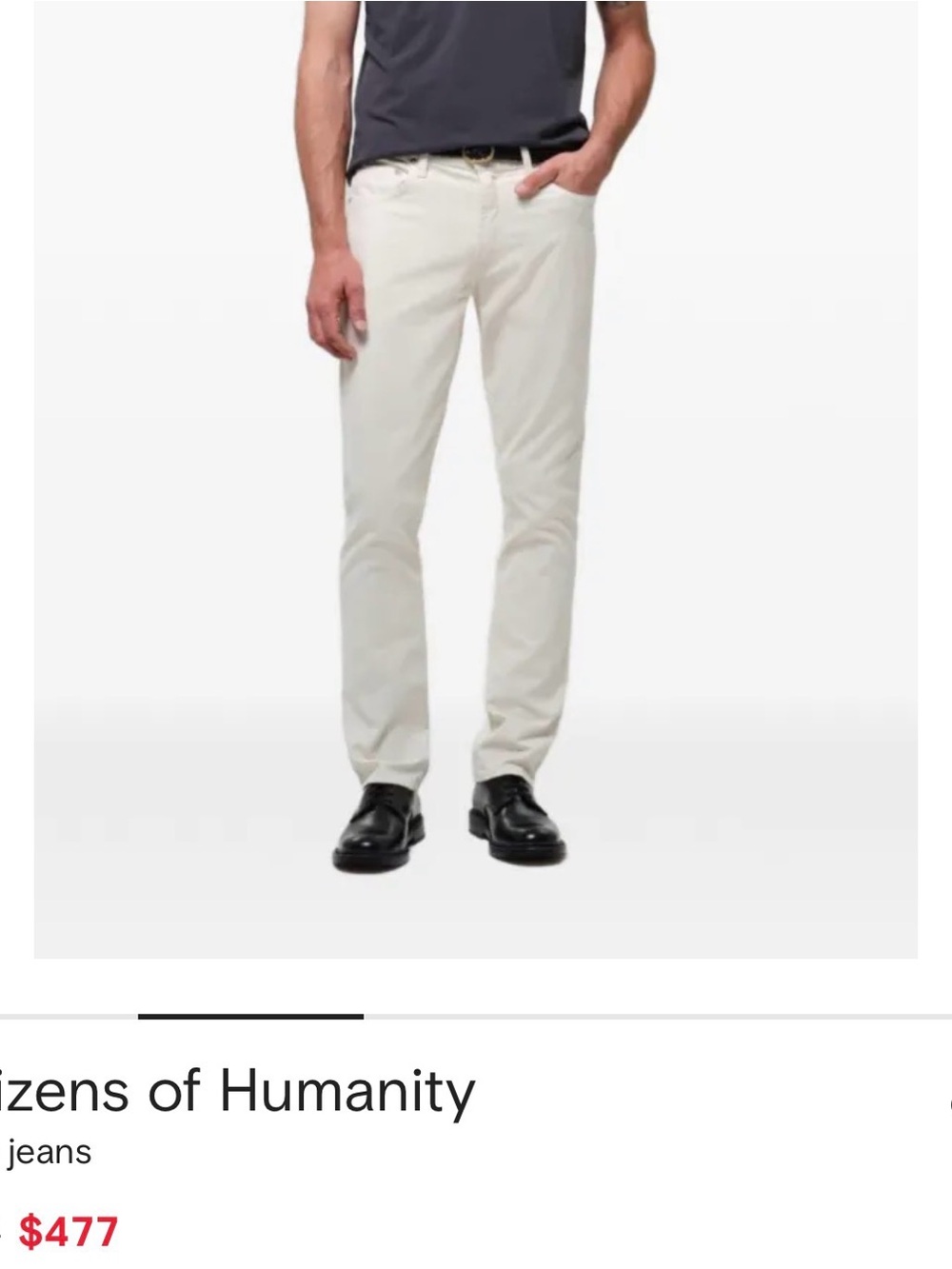 Citizens Of Humanity Slim Jeans in Off-White